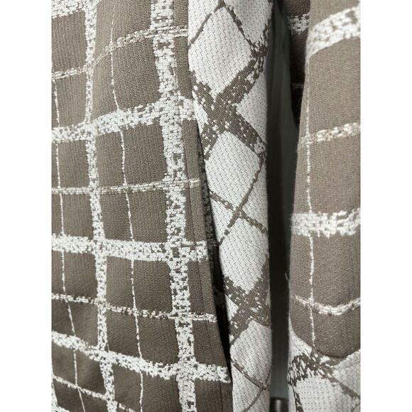 Dennis Basso Women's Plaid Button Front Topper Pockets Cream Tan Size 8 NWT - Picture 6 of 10